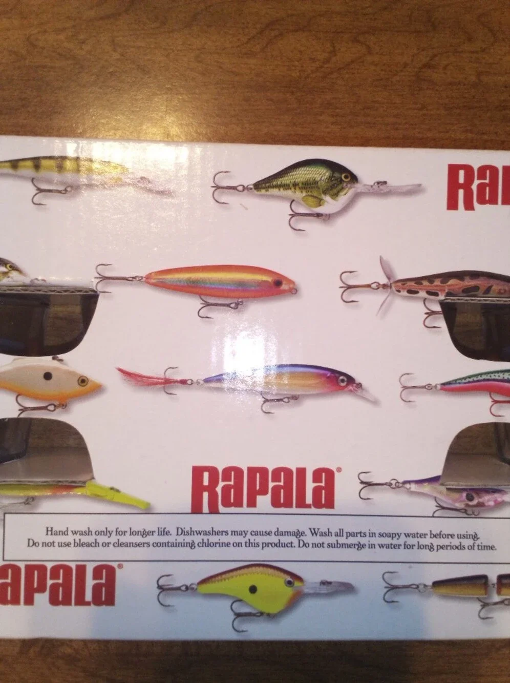 Rapala Shot Glass Set Of 4 Decorative Fishing Lure Design 2008 Clear Glass NIP